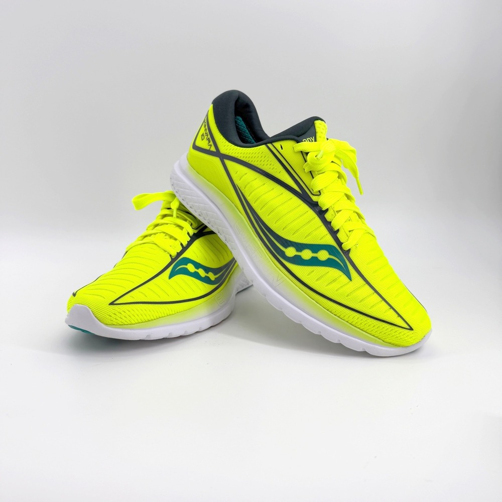 Saucony Kinvara 10 Shoes Mens Size 9  Yellow Low Top Running EVERUN Neon Sneaker - Picture 9 of 15